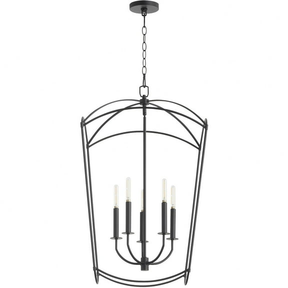 6812-5-59-Quorum Lighting-Mantle - 5 Light Entry Foyer-31.5 Inches Tall and 19 Inches Wide-Matte Black Finish    -Traditional Installation
