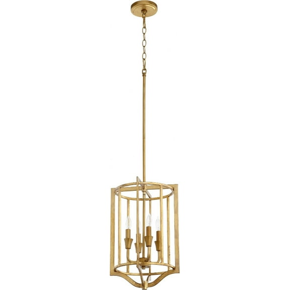 6814-4-74-Quorum Lighting-Marquee - 4 Light Pendant In Traditional Style-18.75 Inches Tall and 12 Inches Wide-Gold Leaf Finish    -Traditional