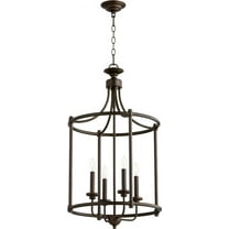 Quorum Lighting Rossington 4-Light Entry Pendant, Oiled Bronze, 18W, 30H, Dry Rated