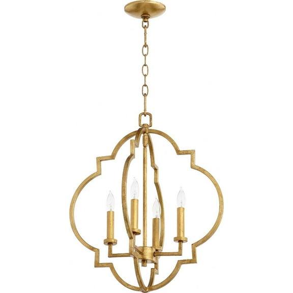 Quorum Lighting Dublin 4-Light Pendant, Gold Leaf, 18 Width, 21 Height