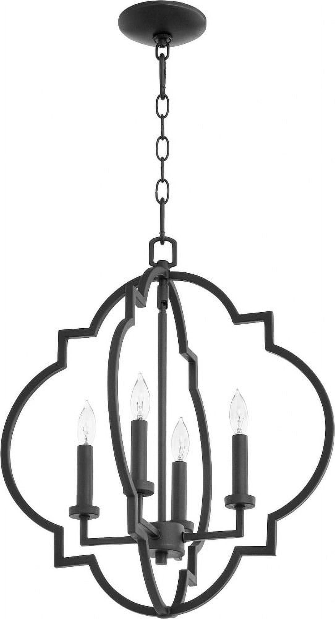 Dublin Noir Finish 18" 4-Light Glass Pendant
