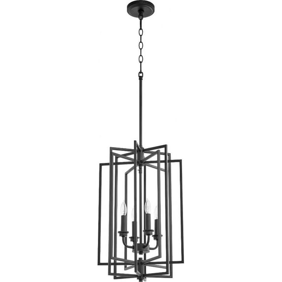688-4-69 Quorum Lighting Hammond - 4 Light Entry Foyer-22.75 Inches Tall and 14 Inches Wide-Textured Black Finish -Traditional Installation