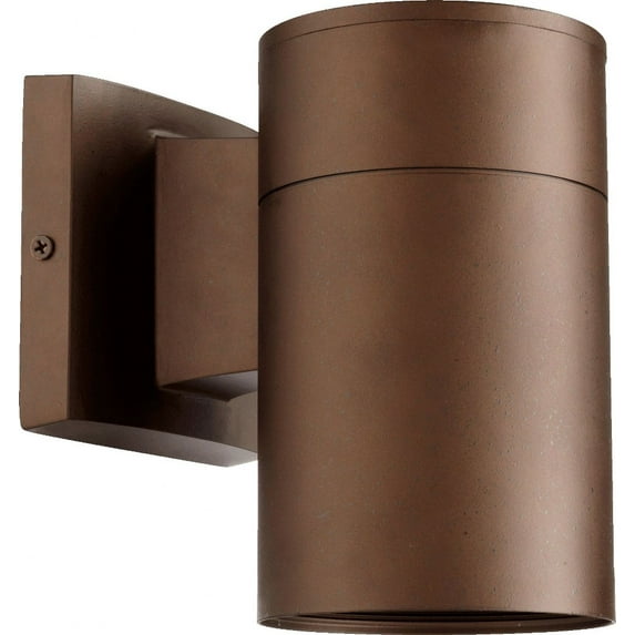 Quorum Lighting Cylinder Outdoor Wall Sconce, 1 Light, Oiled Bronze, Wet Rated
