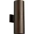thumbnail image 1 of Quorum Lighting Cylinder 2-Light Oiled Bronze Outdoor Wall Sconce, 1 of 2