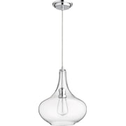 8004-14 Quorum Lighting 1 Light Pendant in Transitional style - 11.25 inches wide by 15.5 inches high-Chrome Finish -Traditional Installation