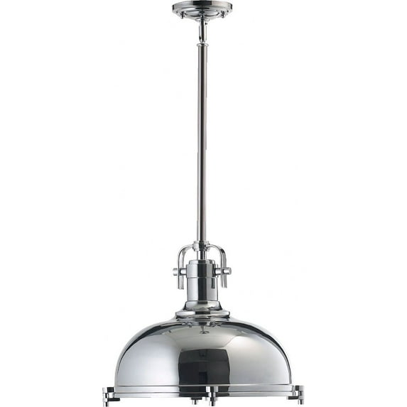 804-17-14 Quorum Lighting Hinge - 1 Light Pendant in Transitional style - 16.5 inches wide by 15 inches high-Chrome Finish