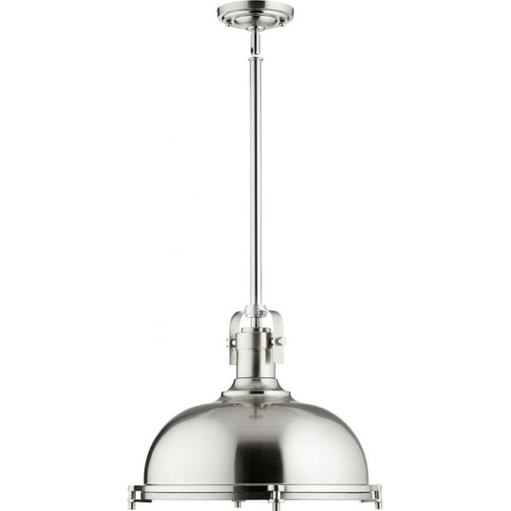 804-17-65 Quorum Lighting Hinge - 1 Light Pendant in Transitional style - 16.5 inches wide by 15 inches high-Satin Nickel Finish