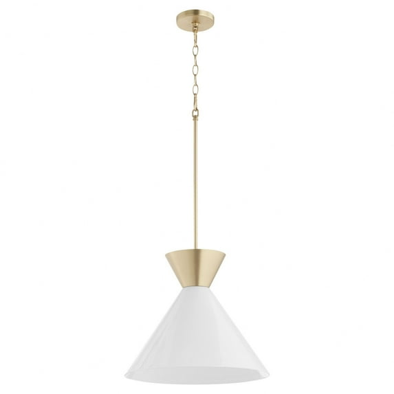 8119-280-Quorum Lighting-Beldar - 1 Light Pendant-14.25 Inches Tall and 17 Inches Wide-Aged Brass Finish-Clear Glass Color -Traditional Installation