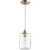 846-80 Quorum Lighting 1 Light Pendant in Transitional style - 5.75 inches wide by 10.75 inches high-Aged Brass Finish    -Traditional Installation