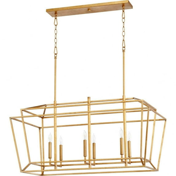 Quorum Lighting Monument 6-Light Gold Leaf Linear Pendant