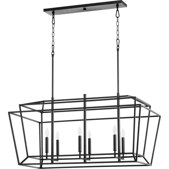 Quorum Lighting Monument 6-Light Noir Linear Pendant