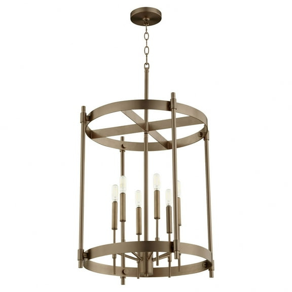 863-6-81-Quorum Lighting-Hamilton - 6 Light Entry Foyer-21 Inches Tall and 24 Inches Wide-Dark Brass Finish -Traditional Installation