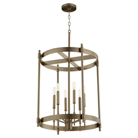 863-6-81-Quorum Lighting-Hamilton - 6 Light Entry Foyer-21 Inches Tall and 24 Inches Wide-Dark Brass Finish -Traditional Installation