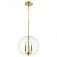 thumbnail image 1 of 873-3-80 Quorum Lighting 3 Light Globe Pendant in Crystal style - 12 inches wide by 14 inches high-Aged Brass Finish    -Traditional Installation, 1 of 4