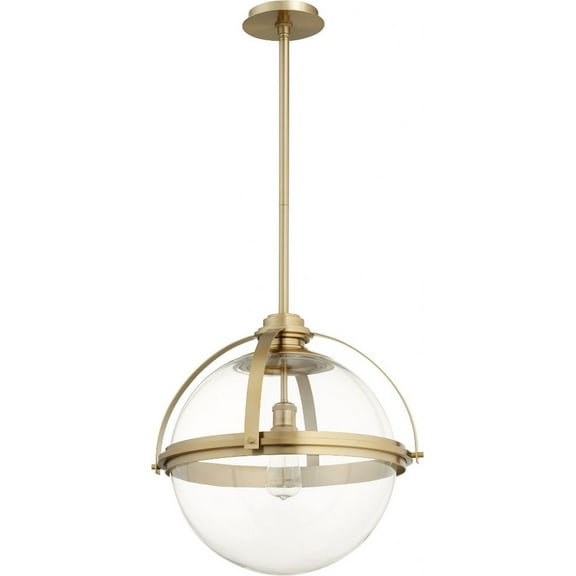 88-20-80 Quorum Lighting Meridian - 1 Light Pendant in Transitional style - 19.5 inches wide by 20 inches high-Aged Brass Finish