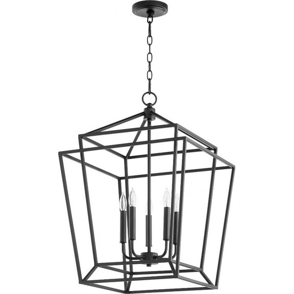 Quorum Lighting Monument 5-Light Entry Pendant, Noir, 18W, 26.5H
