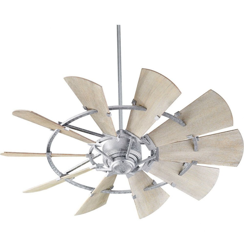 95210-9-Quorum Lighting-Windmill - Ceiling Fan in Transitional style - 52 inches wide by 16.46 inches high-Galvanized Finish-Weathered Oak Blade Color