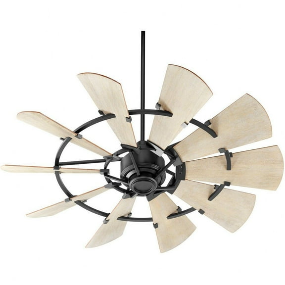 95210-69-Quorum Lighting-Windmill - Ceiling Fan in Transitional style - 52 inches wide by 16.46 inches high-Noir Finish-Weathered Oak Blade Color