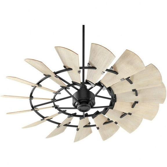 96015-69-Quorum Lighting-Windmill - 60 Inch Ceiling Fan-Noir Finish-Weathered Oak Blade Color
