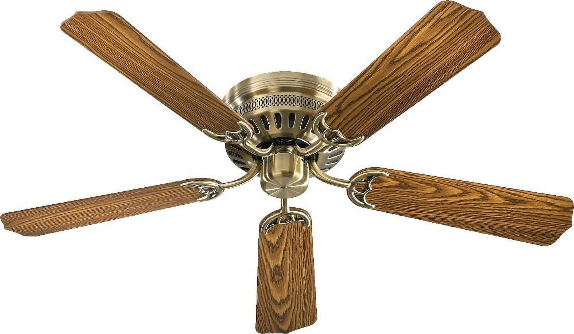 Antique Brass 52" Ceiling Fan with Dark Oak Blades