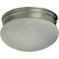 thumbnail image 1 of 3021-6-65 Quorum Lighting 1 Light Mushroom Flush Mount in style - 7 inches wide by 4.5 inches high-Satin Nickel Finish, 1 of 1