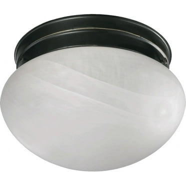 3021-6-95-Quorum Lighting-1 Light Mushroom Flush Mount in style - 7 inches wide by 4.5 inches high-Old World Finish