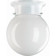 3308-6-6 Quorum Lighting Lancaster - 1 Light Pendant in style - 6 inches wide by 7.5 inches high-White Finish-Opal Glass Color