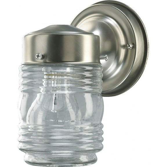 5010-65 Quorum Lighting 1 Light Jelly Jar Wall Mount in style - 4.5 inches wide by 7.5 inches high-Satin Nickel Finish