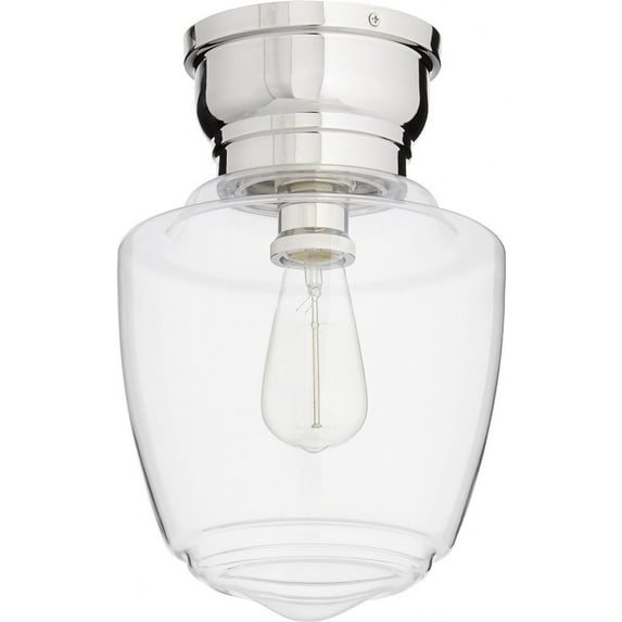 3239-9-62 Quorum Lighting 1 Light Flush Mount in Transitional style - 9 inches wide by 13.5 inches high-Polished Nickel Finish