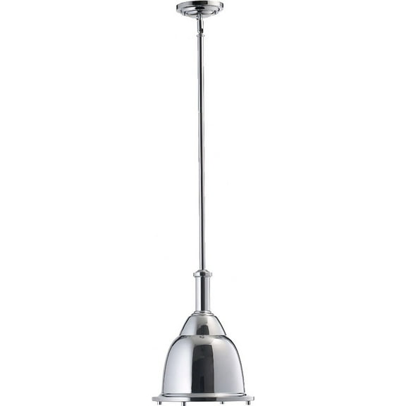 805-10-14-Quorum Lighting-1 Light Step Dome Pendant in Transitional style - 10.5 inches wide by 18 inches high-Chrome Finish
