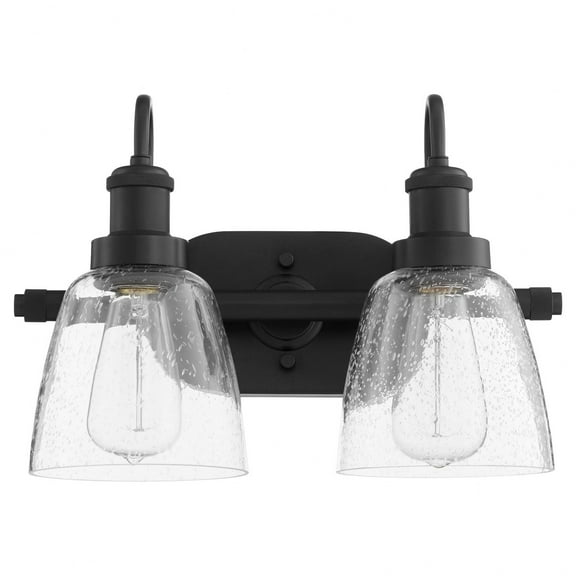 2 - Light Matte Black / Black Transitional Glass Wall Sconce