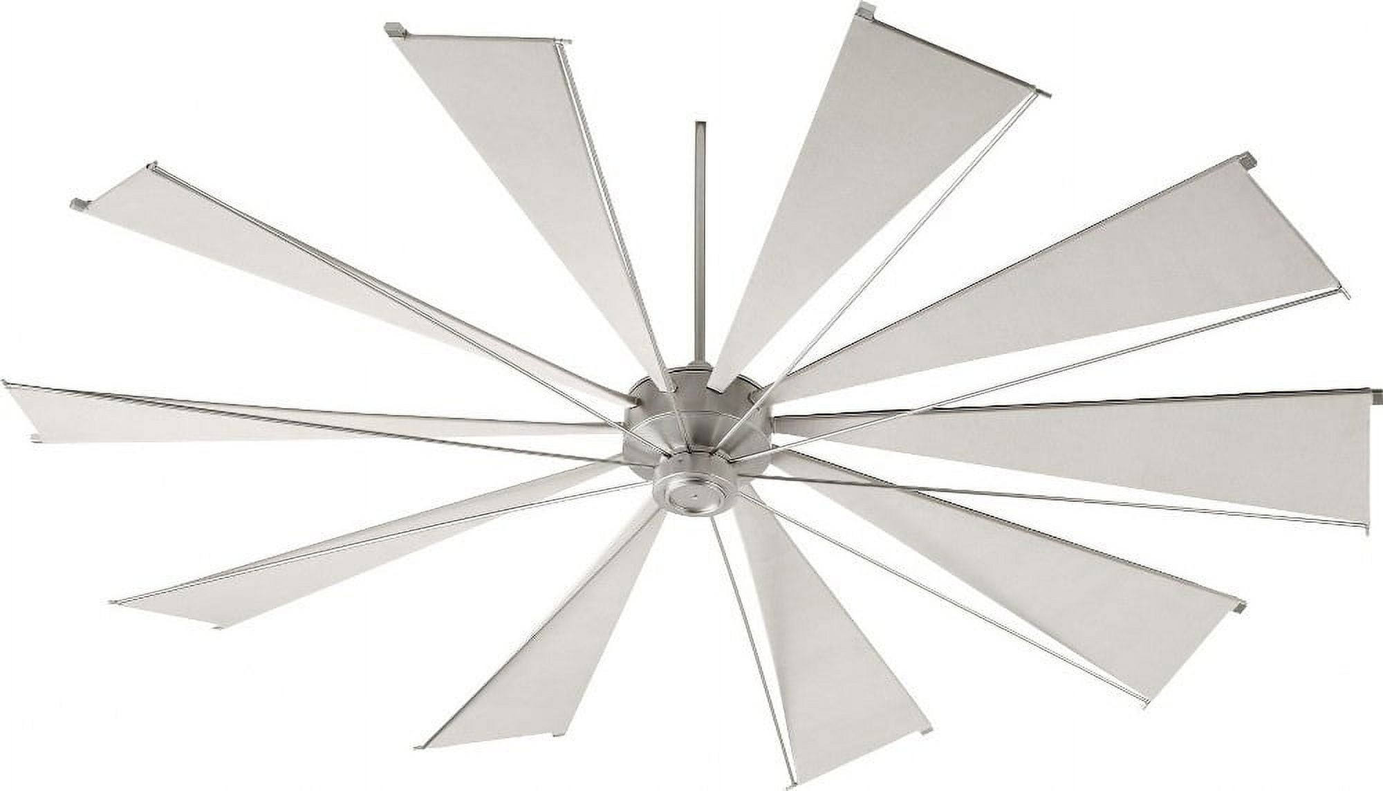 Mykonos 92" Satin Nickel Ceiling Fan with Reversible Gray Blades
