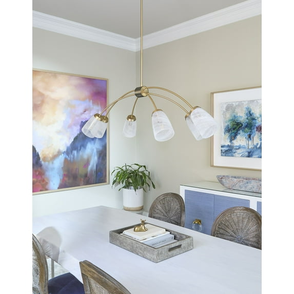 Quorum Lighting - Arpeggio - 6 Light Linear Chandelier-14.5 Inches Tall and 48