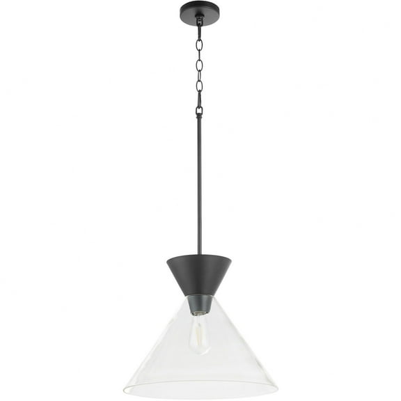 8119-259-Quorum Lighting-Beldar - 1 Light Pendant-14.25 Inches Tall and 17 Inches Wide-Matte Black Finish-Clear Glass Color   -Traditional