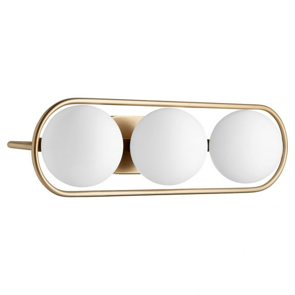 Belmont 3 - Light Aged Brass Brass Contemporary / Mid Century Modern Glass Wall Sconce