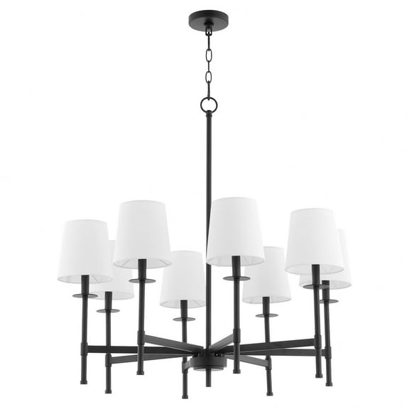 624-8-59 Quorum Lighting Belshaw - 8 Light Chandelier In Traditional Style-33 Inches Tall and 33 Inches Wide-Matte Black Finish    -Traditional