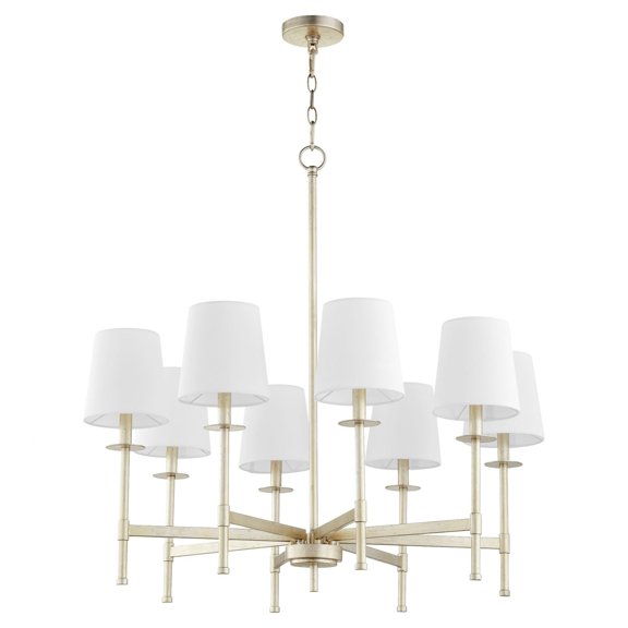 624-8-60 Quorum Lighting Belshaw - 8 Light Chandelier In Traditional Style-33 Inches Tall and 33 Inches Wide-Aged Silver Leaf Finish    -Traditional