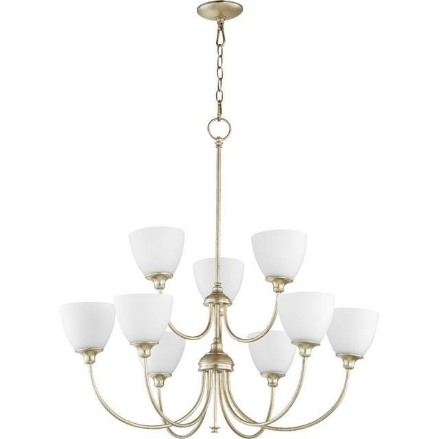 6109-9-60-Quorum Lighting-Celeste - 9 Light 2-Tier Chandelier in style - 32 inches wide by 33.5 inches high-Aged Silver Leaf Finish    -Traditional