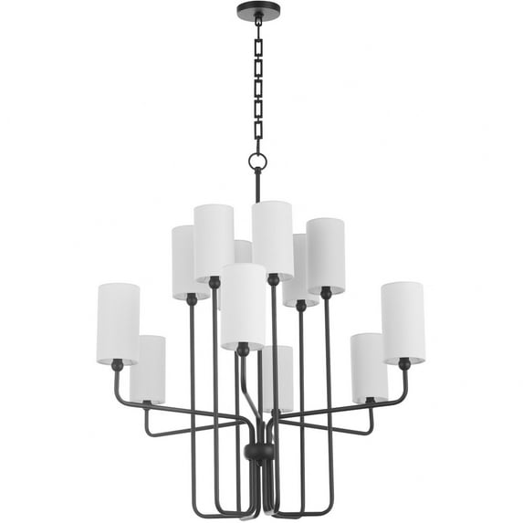 698-12-59 Quorum Lighting Charlotte - 12 Light Chandelier-37.5 Inches Tall and 37 Inches Wide-Matte Black Finish -Traditional Installation