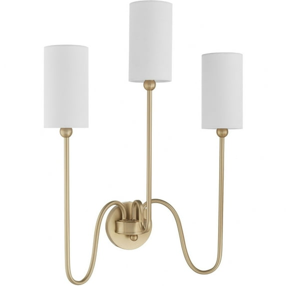 597-3-80 Quorum Lighting Charlotte - 3 Light Wall Mount-26 Inches Tall and 20 Inches Wide-Aged Brass Finish