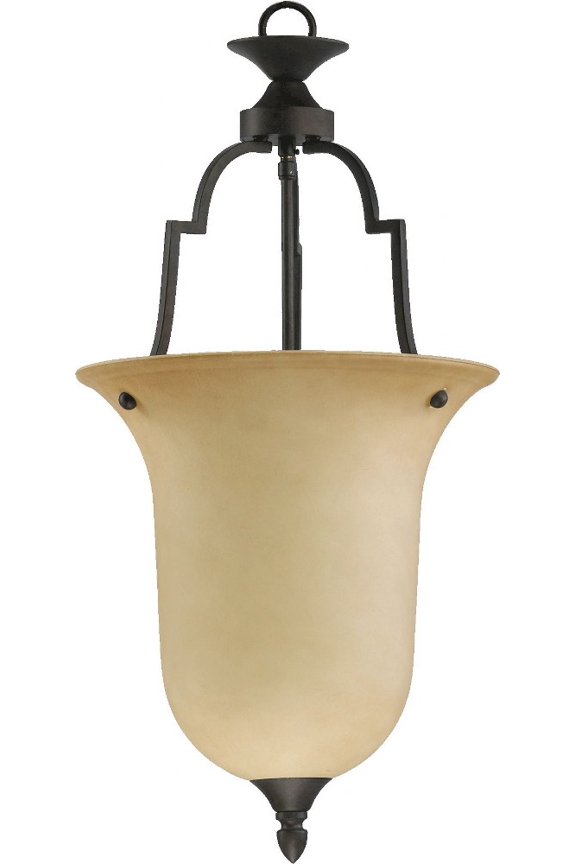 Quorum Lighting Coventry Pendant, 1 Light, Toasted Sienna, Amber Scavo