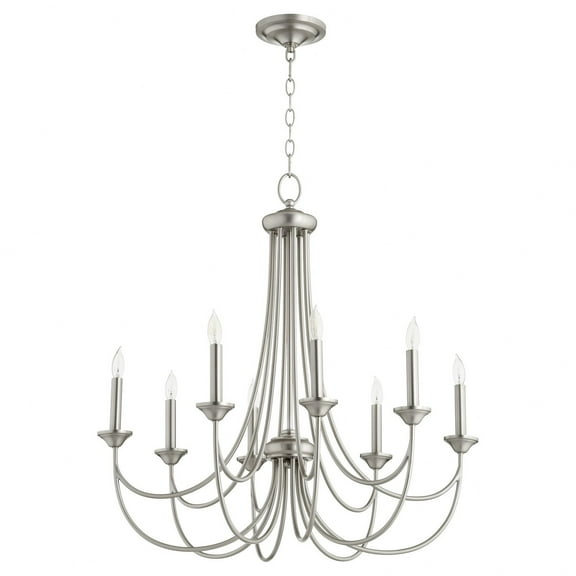 6250-8-65-Quorum Lighting-Brooks - 8 Light Chandelier in style - 28.75 inches wide by 30 inches high-Satin Nickel Finish    -Traditional Installation