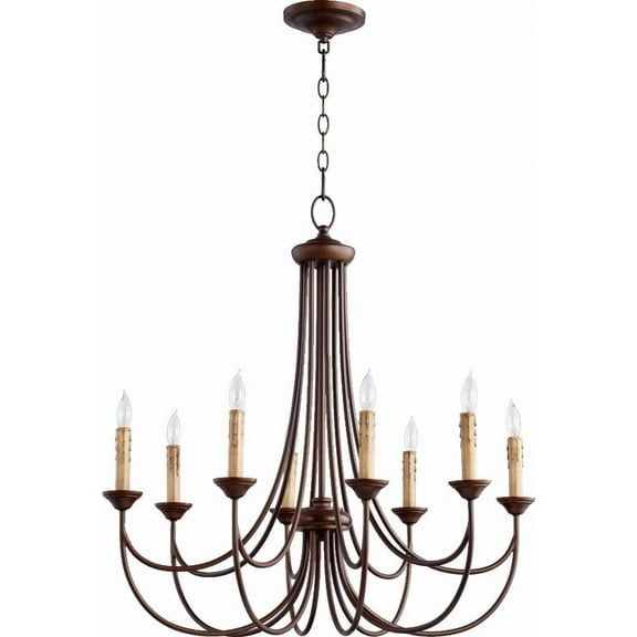 6250-8-86-Quorum Lighting-Brooks - 8 Light Chandelier in style - 28.75 inches wide by 30 inches high-Oiled Bronze Finish    -Traditional Installation