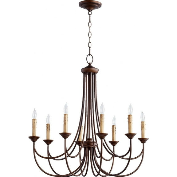 6250-8-86-Quorum Lighting-Brooks - 8 Light Chandelier in style - 28.75 inches wide by 30 inches high-Oiled Bronze Finish -Traditional Installation