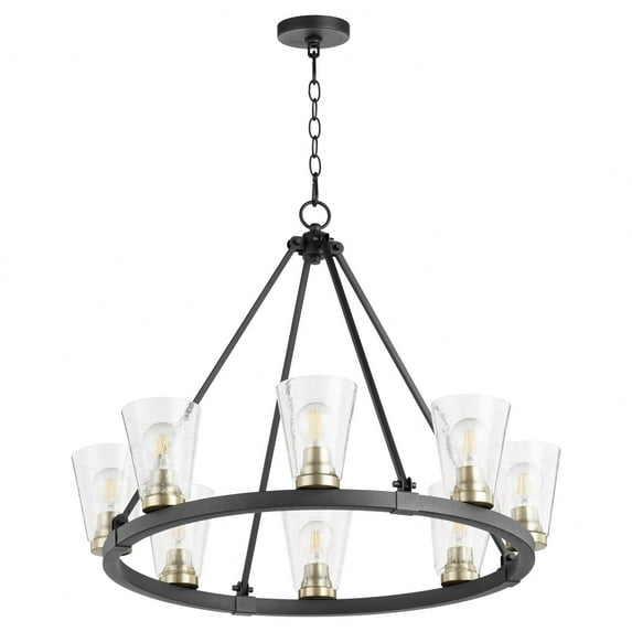63-8-6980 Quorum Lighting Paxton - 8 Light Chandelier in style - 30.5 inches wide by 24 inches high-Noir/Aged Brass Finish -Traditional