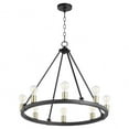 thumbnail image 1 of 64-8-6980 Quorum Lighting Paxton - 8 Light Chandelier in style - 27 inches wide by 24 inches high-Noir/Aged Brass Finish    -Traditional Installation, 1 of 2