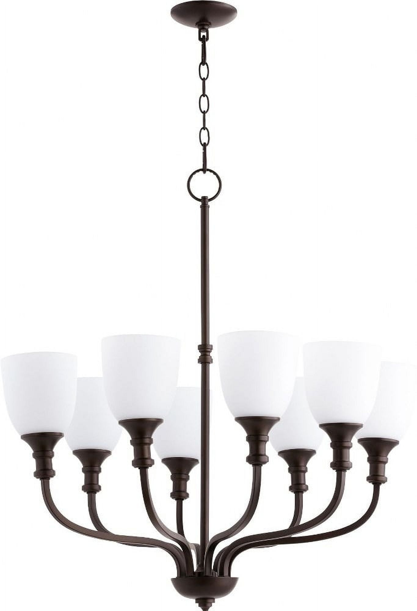 Richmond 32" Bronze Glass 8-Light Chandelier
