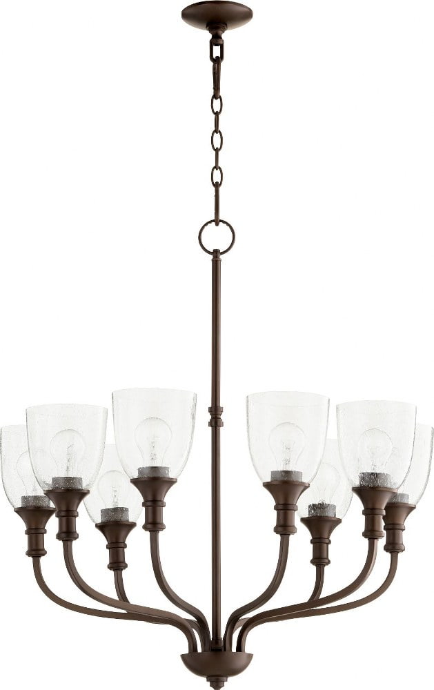 Elegant Richmond 32" Bronze Chandelier with Clear Seeded Glass
