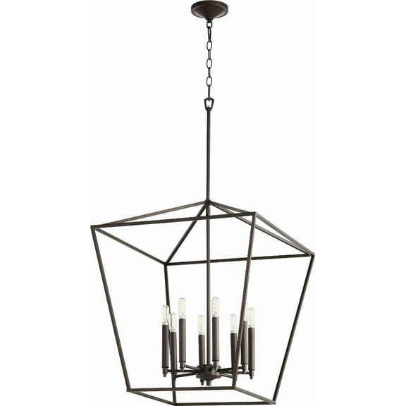 Quorum Lighting Gabriel 8-Light Entry Pendant, Oiled Bronze, 22 Width, 26.25 Height