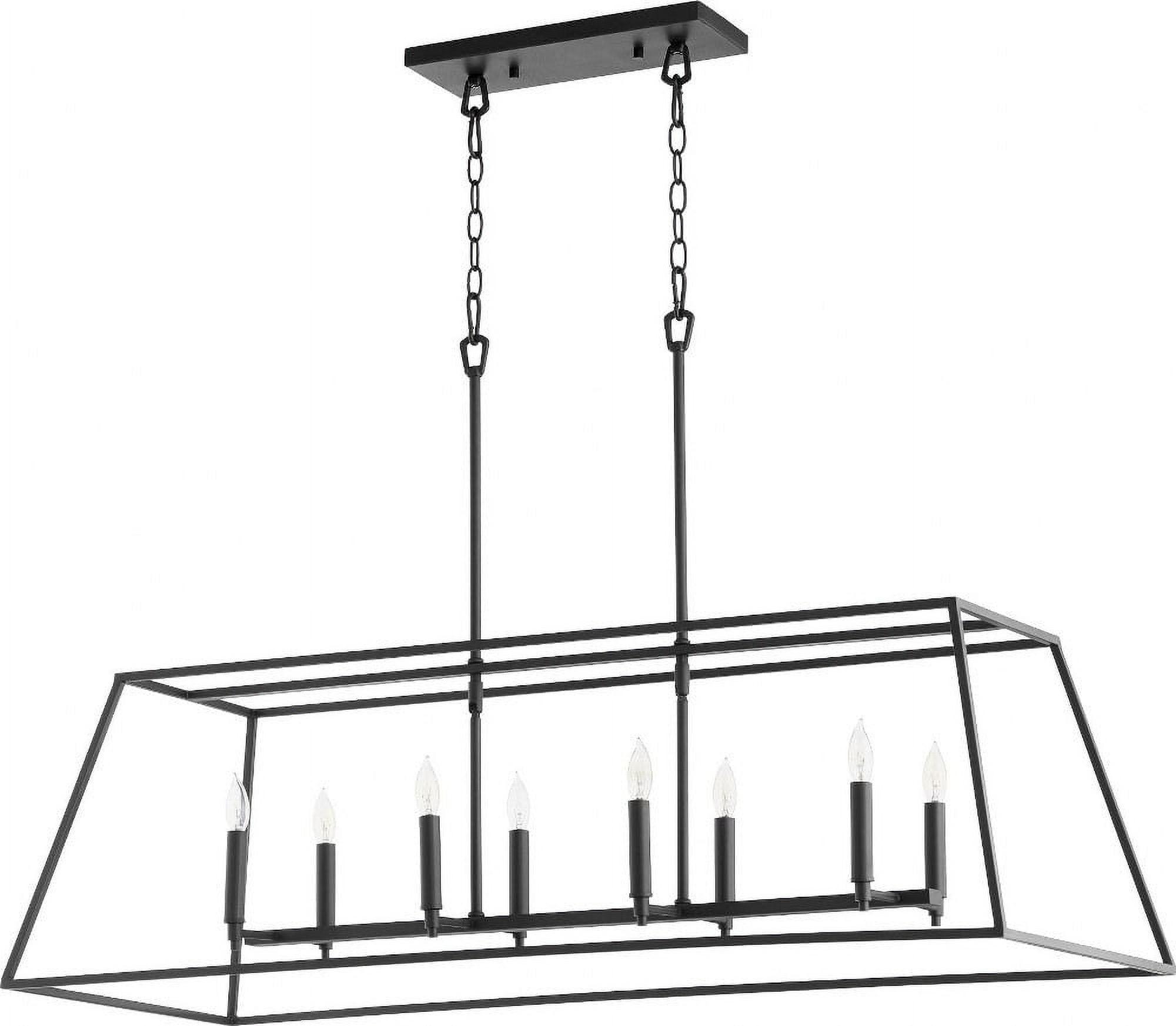Gabriel Noir Finish 8-Light Linear Pendant with Adjustable Chain